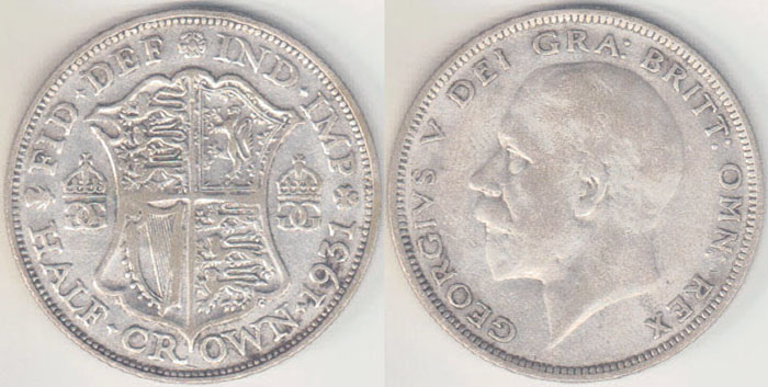 1931 Great Britain silver Half Crown A002085